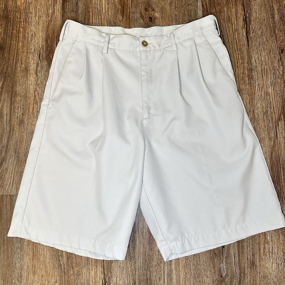 Women's Nike Dri-FIT Pleated Golf Shorts Sz 30 Oatmeal Preppy Athleisure